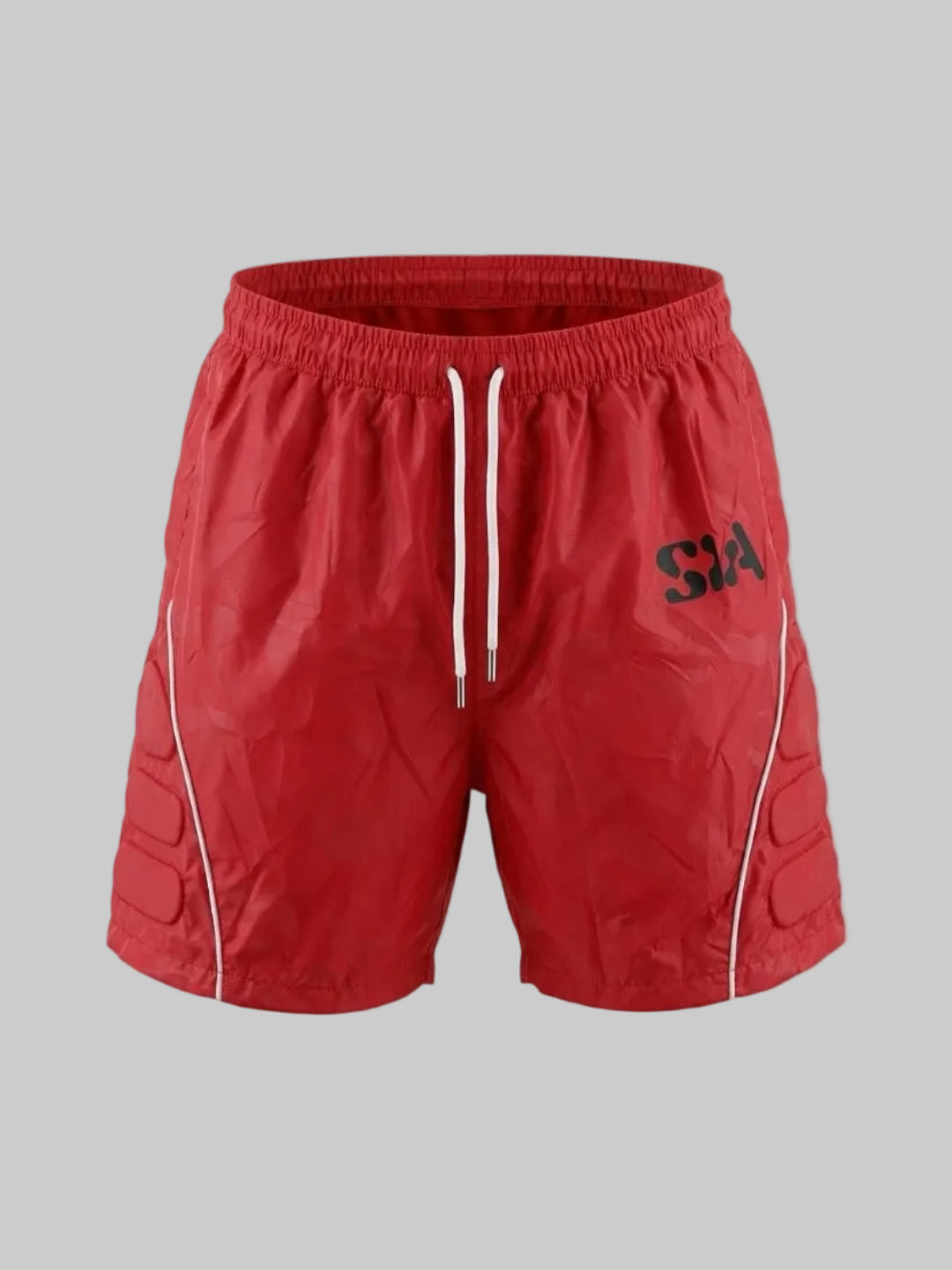 PADDED WINDBREAKER SHORTS (RED)