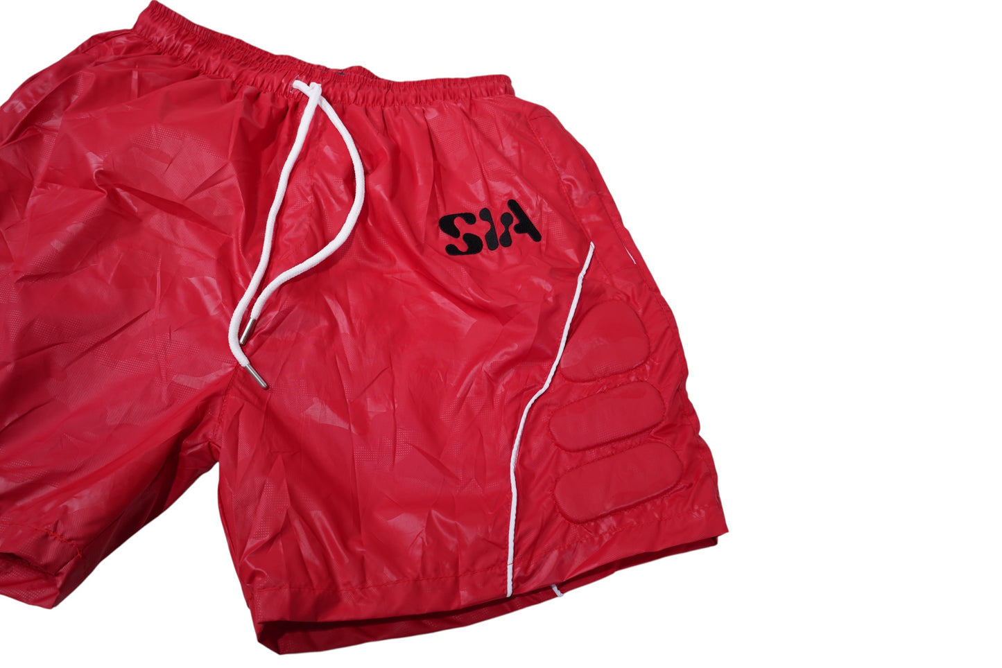 PADDED WINDBREAKER SHORTS (RED)