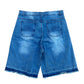 Patchwork Denim Shorts (Light Blue)
