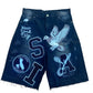 Patchwork Denim Shorts (Black)