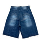 Patchwork Denim Shorts (Black)