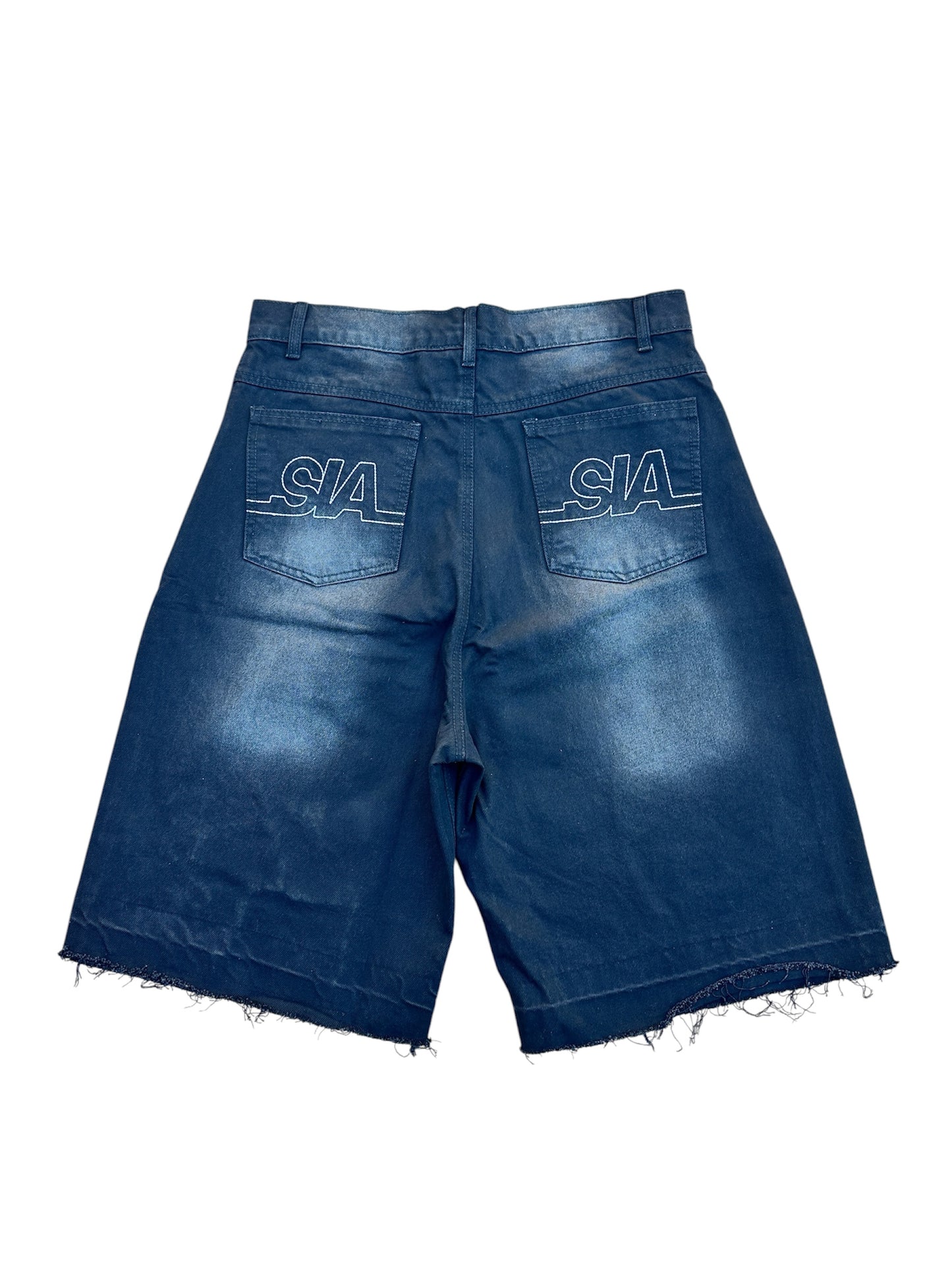 Patchwork Denim Shorts (Black)