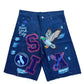 Patchwork Denim Shorts (Blue)