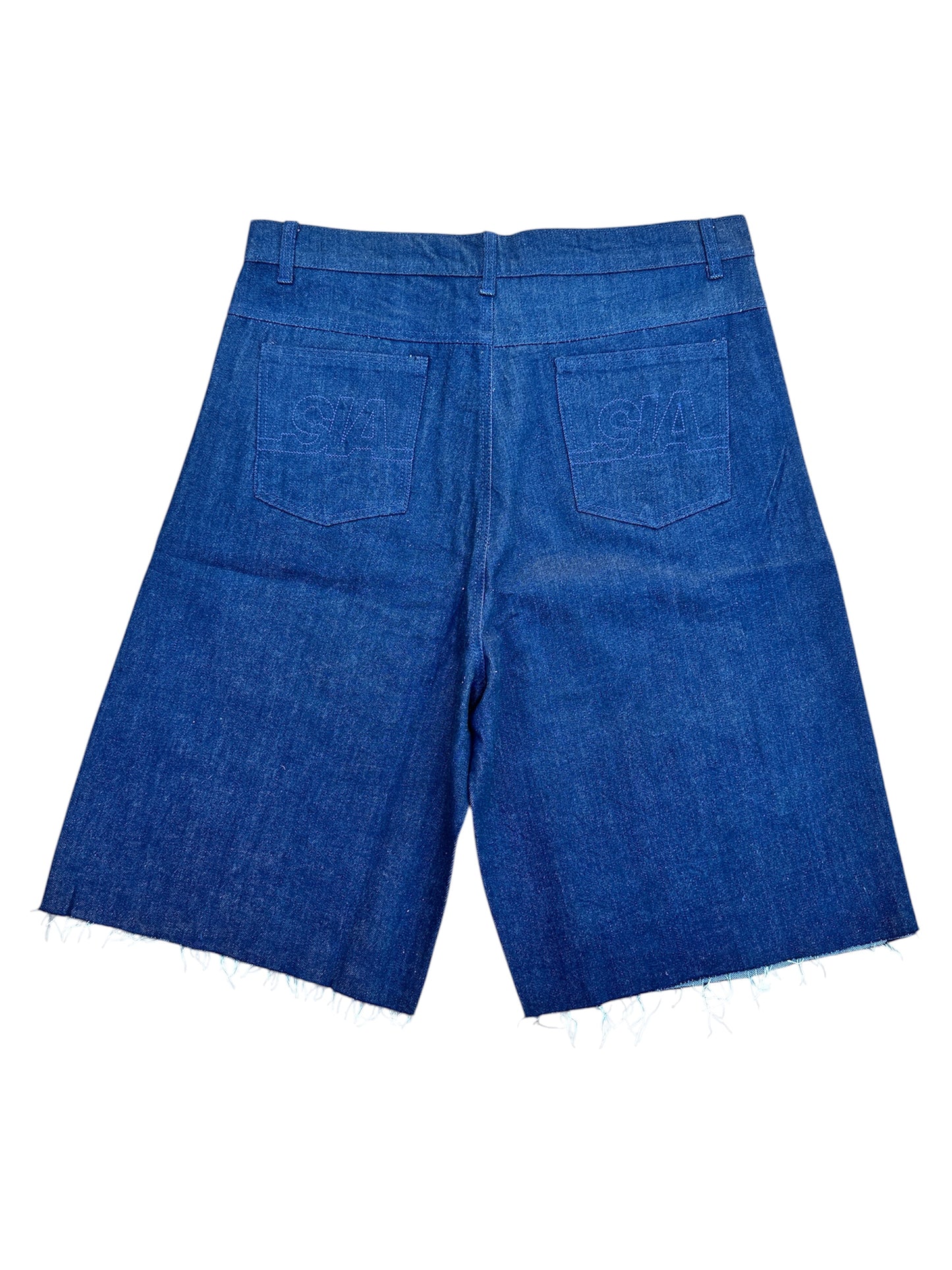 Patchwork Denim Shorts (Blue)