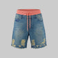 Double Waist Short (Peach Blue)