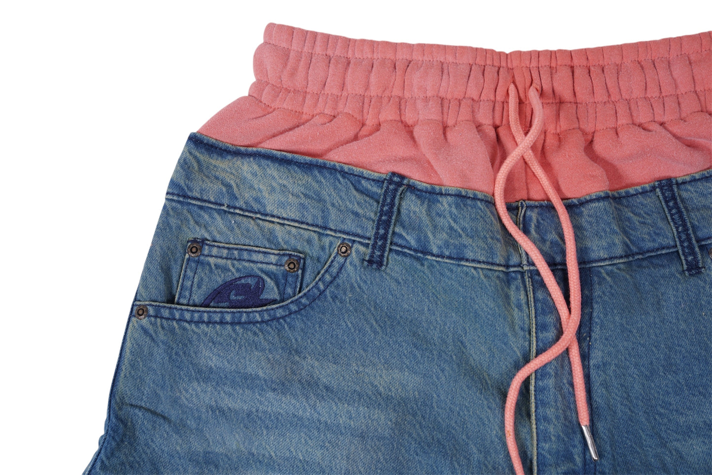 Double Waist Short (Peach Blue)