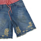Double Waist Short (Peach Blue)