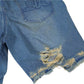 Double Waist Short (Peach Blue)