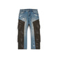PATCHWORK CARGO JEANS (BLUE/GREEN)
