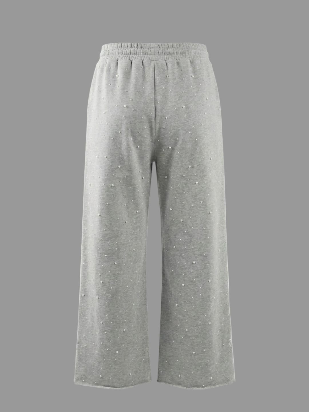 Pearl-Studded Wide-Leg Lounge Pant