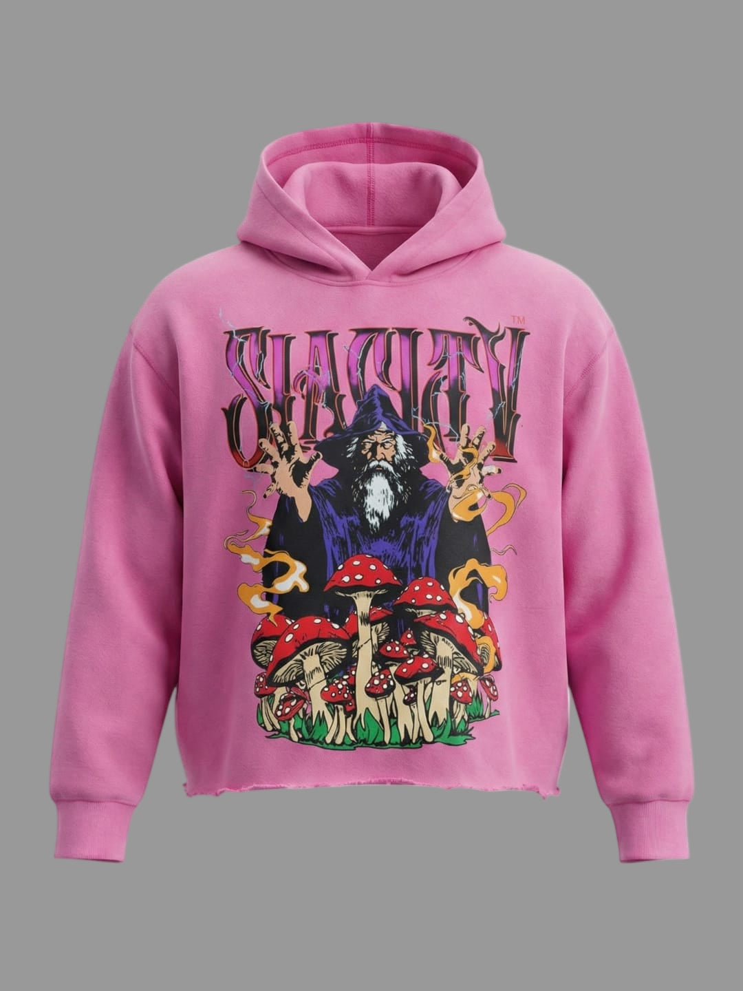 Wizard Graphic Crop-Hem Hoodie