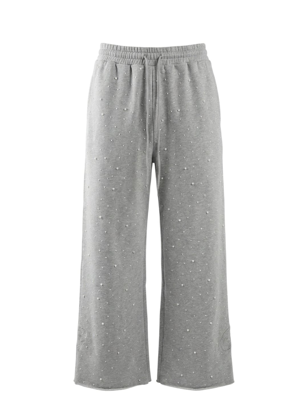 Pearl-Studded Wide-Leg Lounge Pant