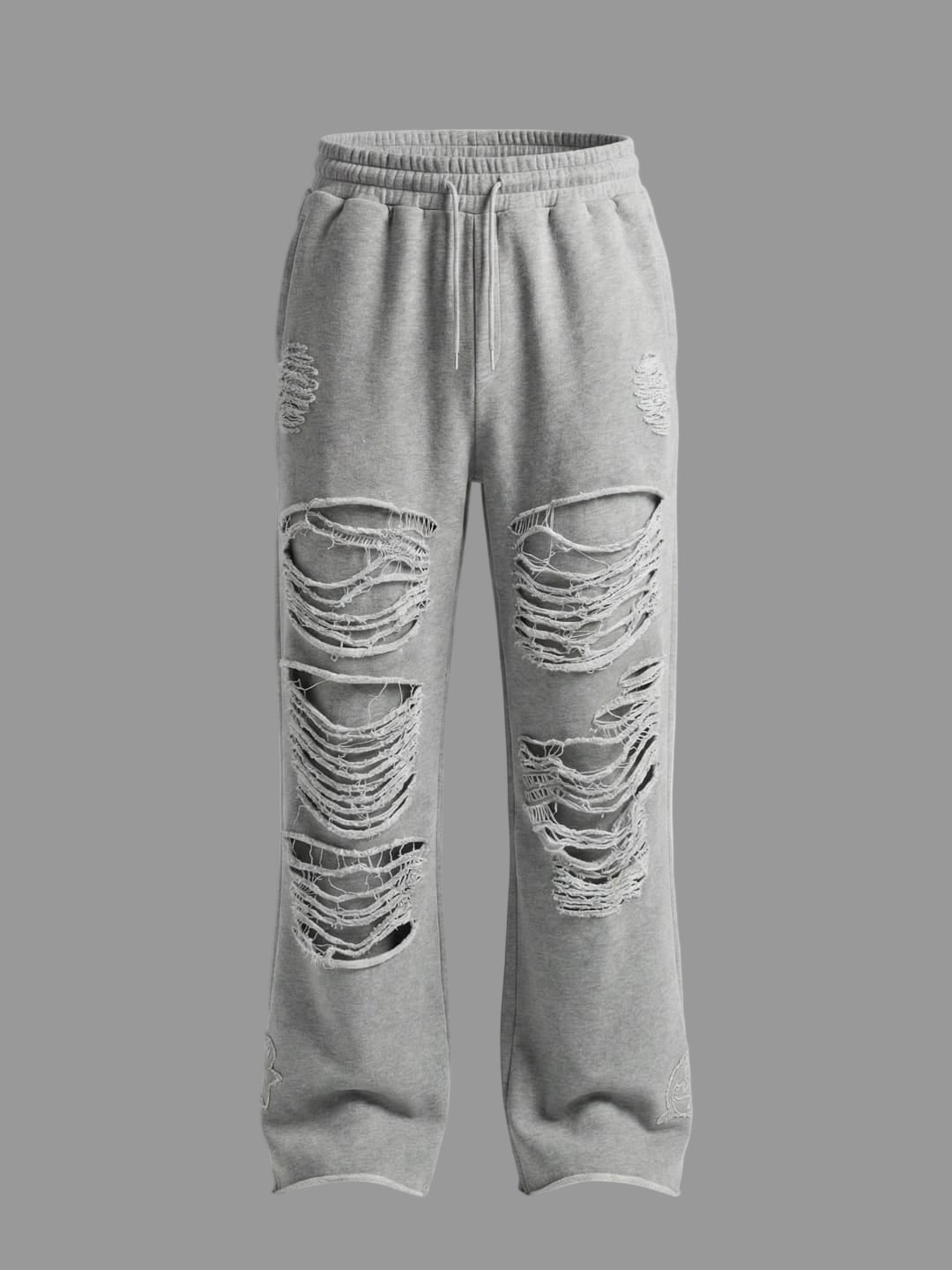 Extreme Distressed Wide-Leg Sweatpant
