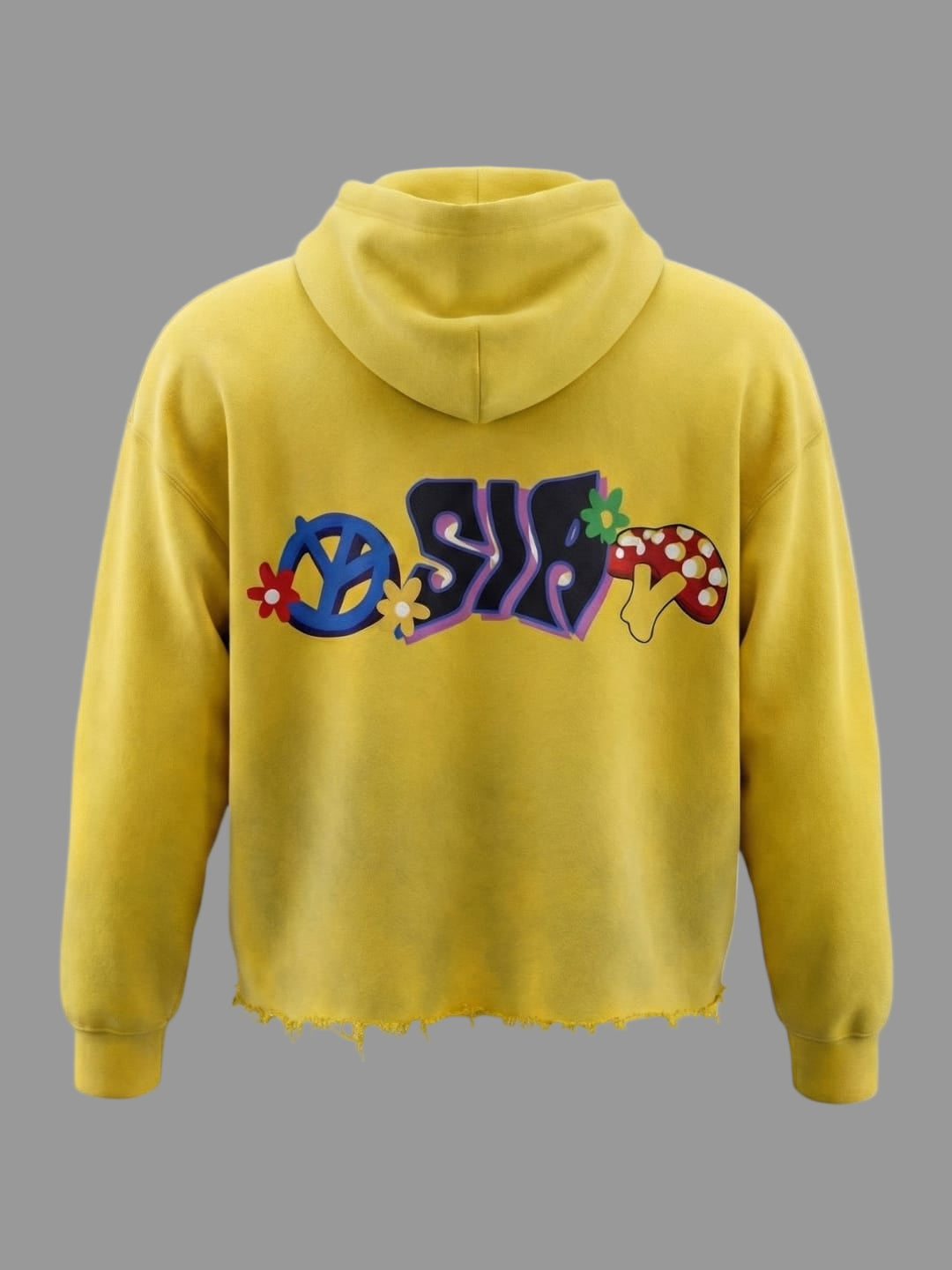 Wizard Graphic Crop-Hem Hoodie (Sunburst Yellow)