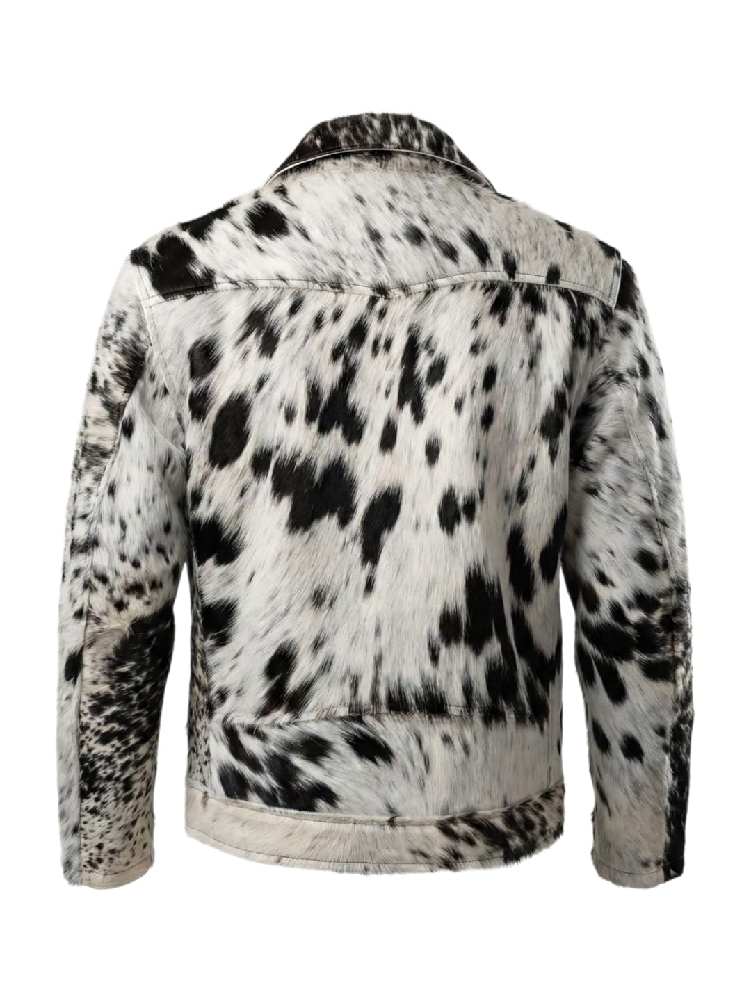 Premium Cowhide Moto Jacket (Black & White)
