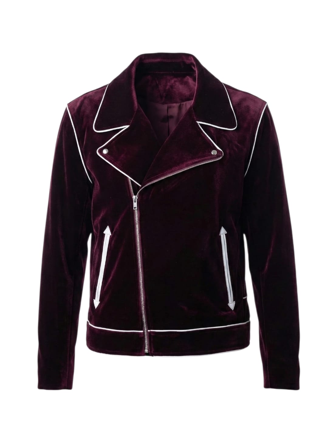 Velvet Moto Jacket w/ Pearl Lettering