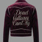“Dead Vultures Can’t Fly” Pearl Velvet Moto Jacket (Merlot)