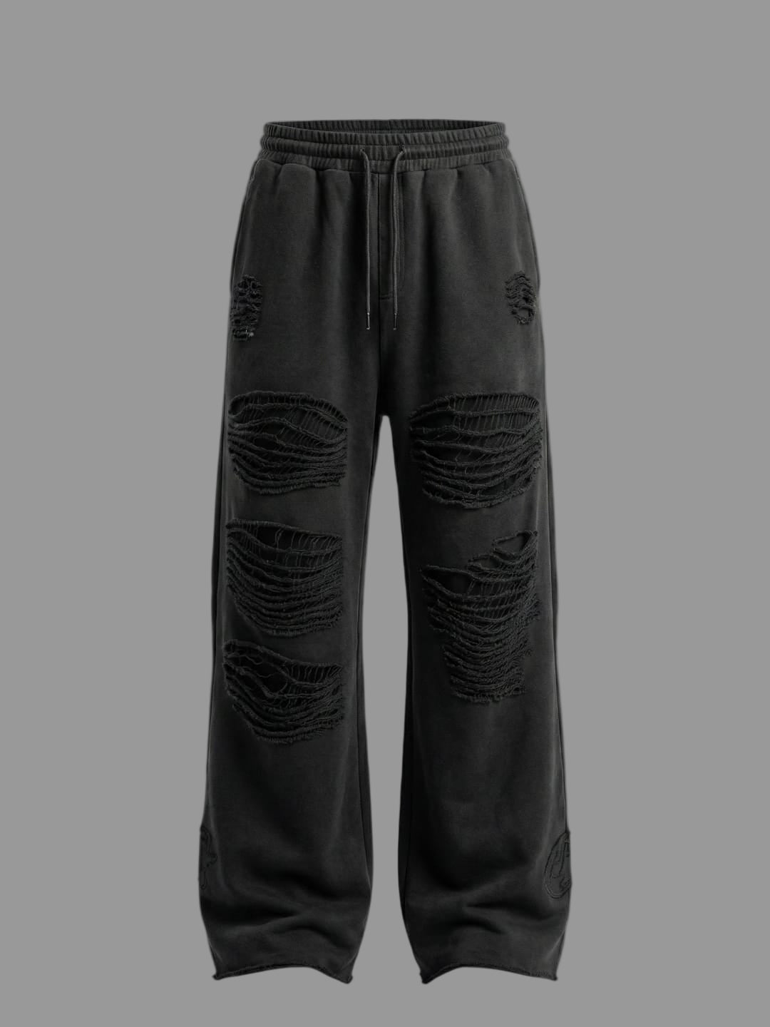 Distressed Heavyweight Sweatpants (Black)
