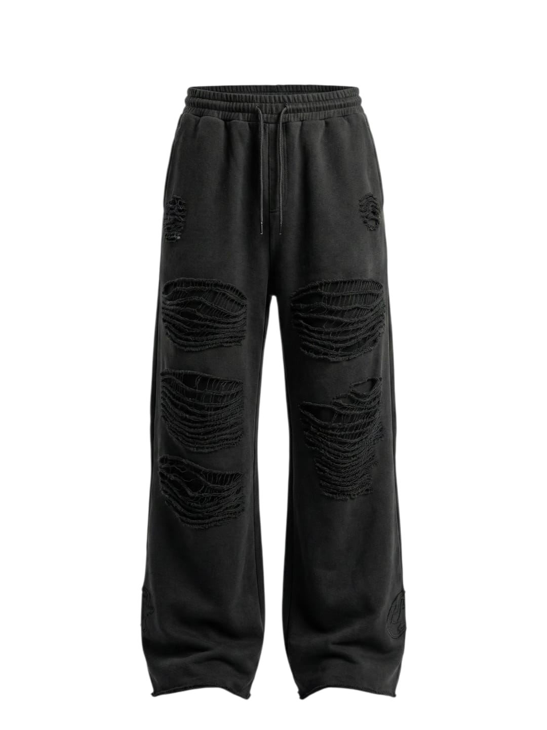 Distressed Heavyweight Sweatpants (Black)