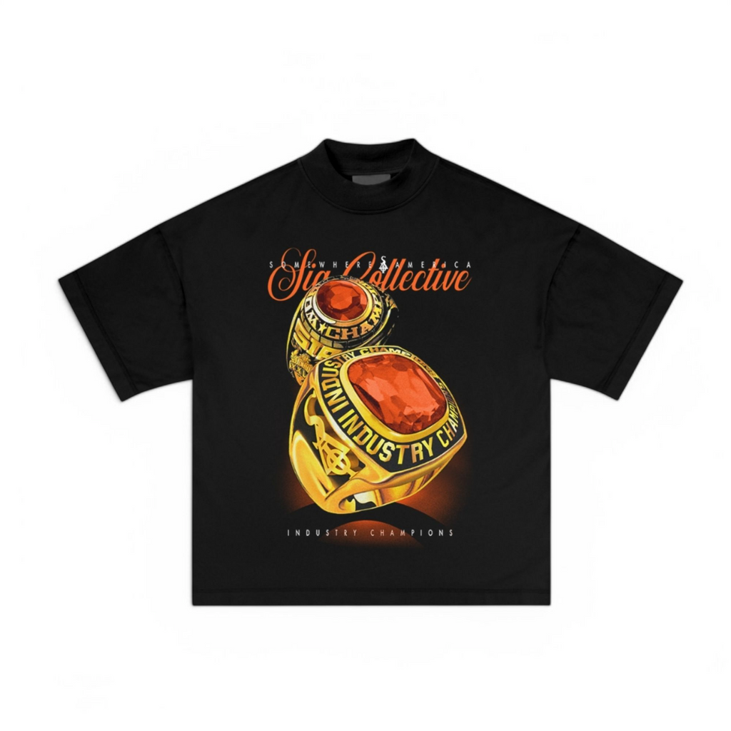 SIA "ORANGE" INDUSTRY CHAMP BLACK TEE