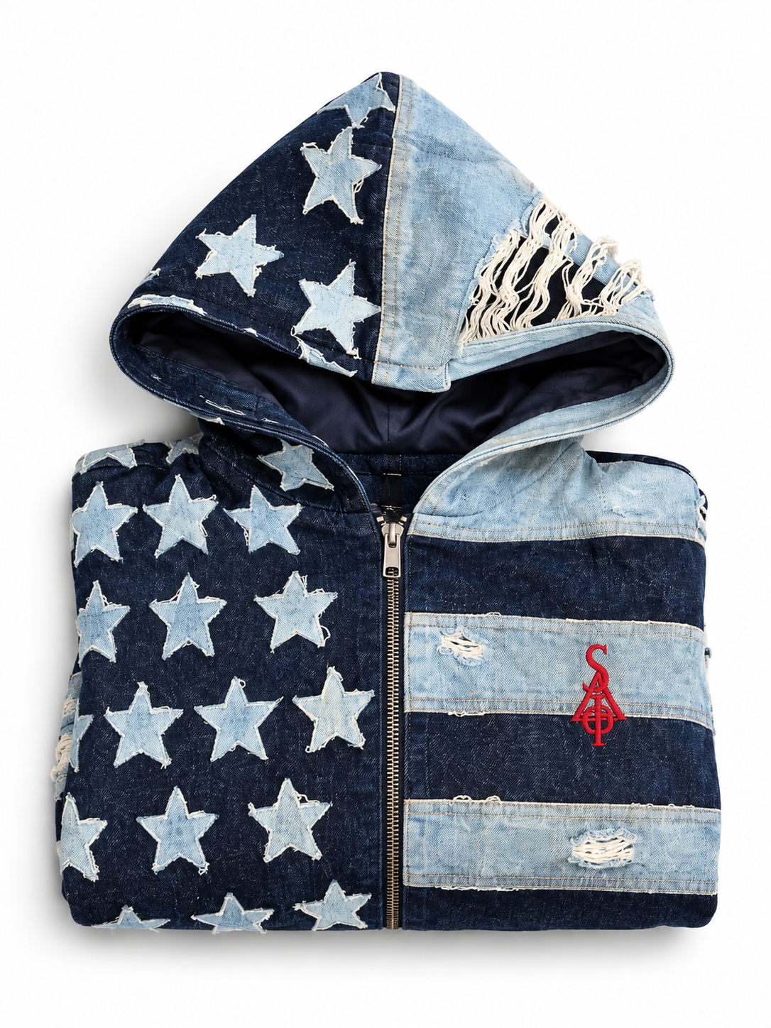 DENIM HOODIE (STARS & STRIPES)