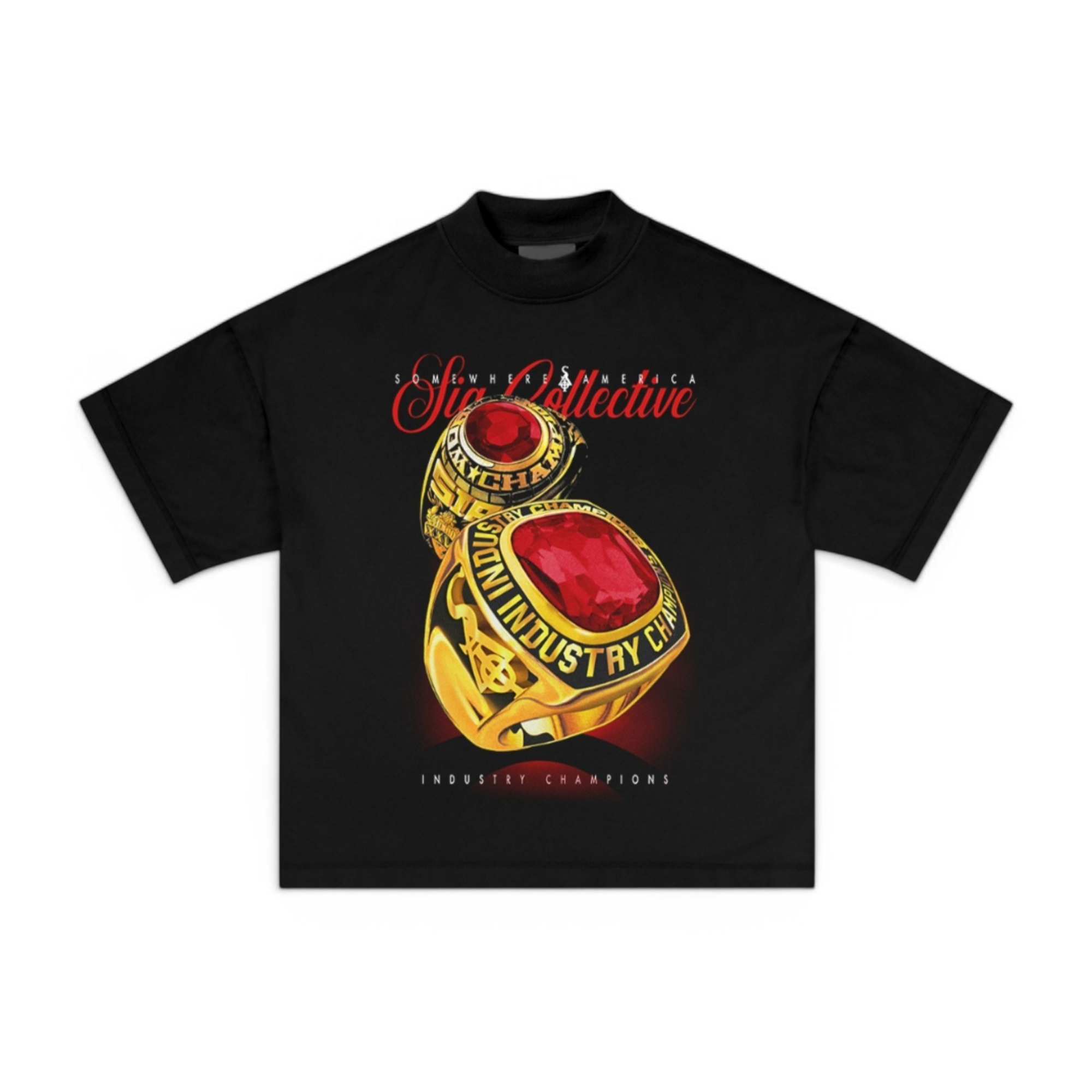 SIA "RED" INDUSTRY CHAMP BLACK TEE