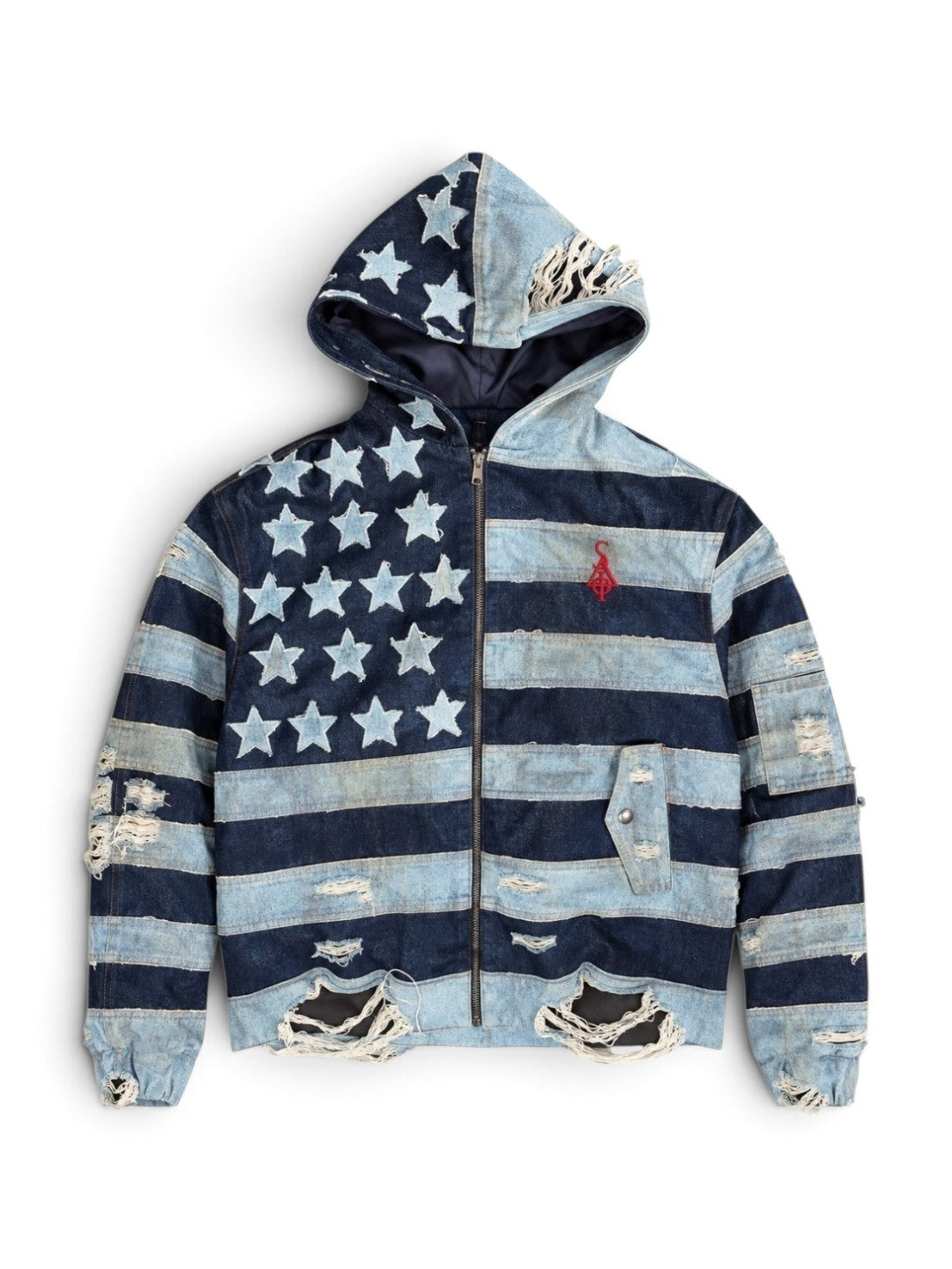 DENIM HOODIE (STARS & STRIPES)