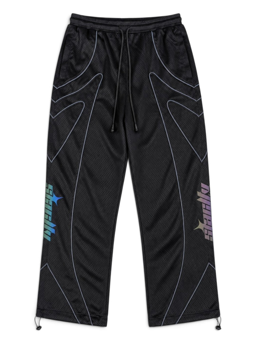 Y2K DOUBLE MESH TRACK PANTS (BLACK)