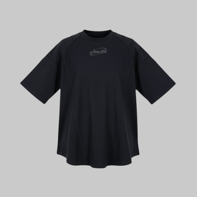 “BLACK IRIDESCENT REFLECTIVE” Y2K MOTOR-CROSS HEAVYWEIGHT T-SHIRT