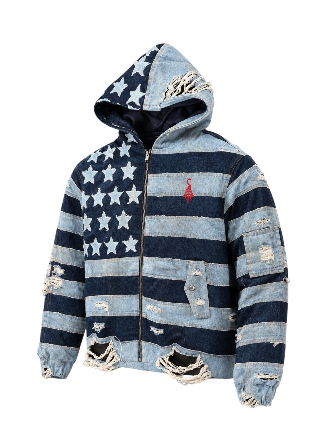 DENIM HOODIE (STARS & STRIPES)