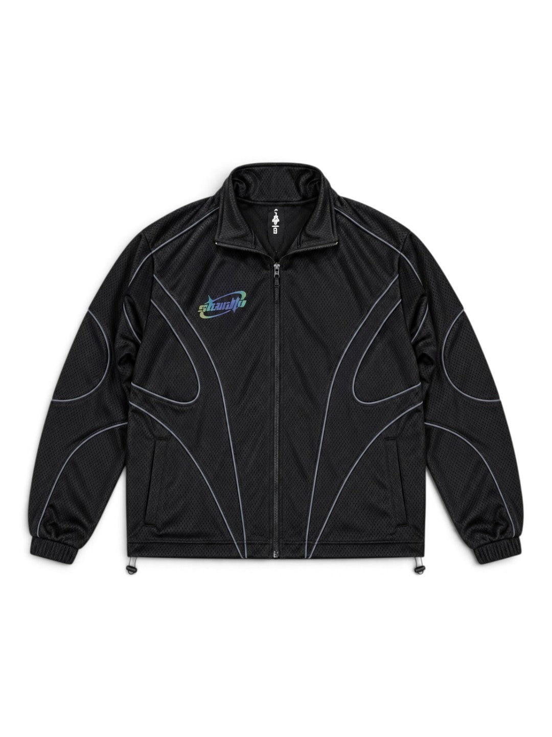 Y2K DOUBLE MESH TRACK JACKET (BLACK)
