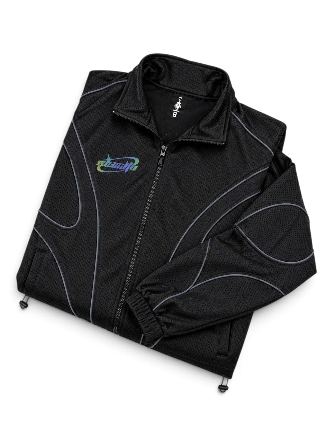 Y2K DOUBLE MESH TRACK JACKET (BLACK)