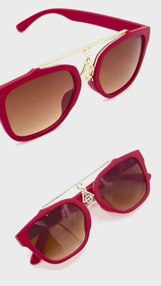 
                  
                    Load and play video in Gallery viewer, SIA HAMPTON &amp;quot;MATTE RED&amp;quot; GLASSES
                  
                