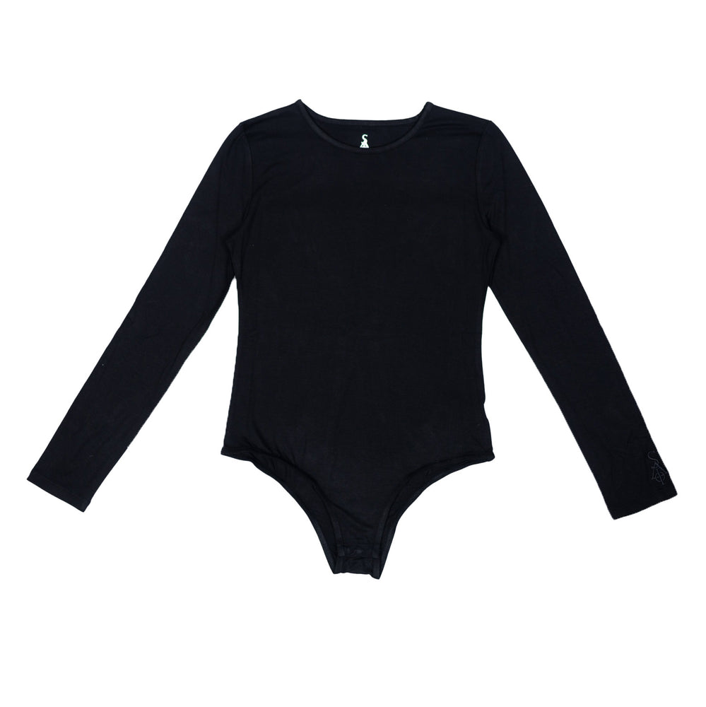 
                  
                    Load image into Gallery viewer, SIA HER &amp;quot;BLACK&amp;quot; EMBROIDERED CREWNECK BODYSUIT
                  
                