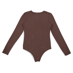 
                  
                    Load image into Gallery viewer, SIA HER &amp;quot;MOCHA&amp;quot; EMBROIDERED CREWNECK BODYSUIT
                  
                