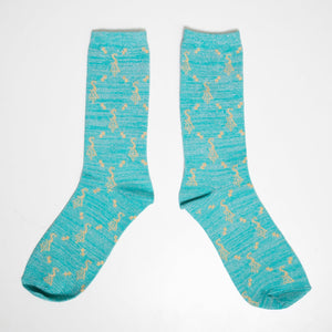 
                  
                    Load image into Gallery viewer, SIA LOGO MONOGRAM &amp;quot;MINT/TAN&amp;quot; SOCKS
                  
                